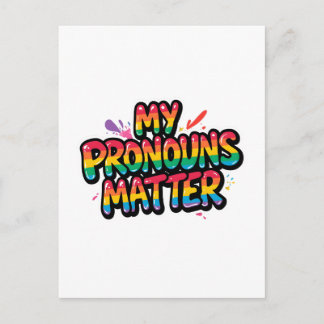 Cartão Postal Meus Pronomes São Importantes Orgulho Design | Cit