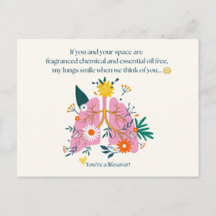 Cartão Postal Meus Pulmões Sorriem Quando Pensamos em Você