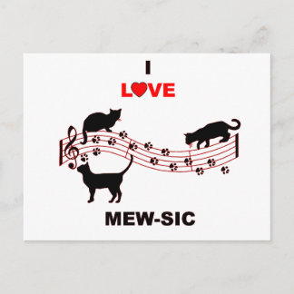 Cartão Postal Mew-sic