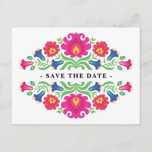Cartão Postal Mexicano Floral Salve o Cartão-Postal de Data