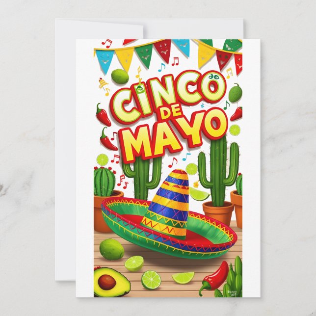 Cartão Postal Mexicano Hora da Festa (Frente)