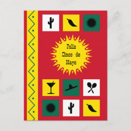 Cartão postal mexicano inspirado no Cinco de Mayo