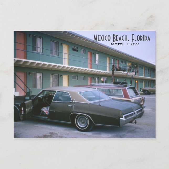 Cartão Postal Mexico Beach, Florida 1969 Retro Motel Postcard (Frente)