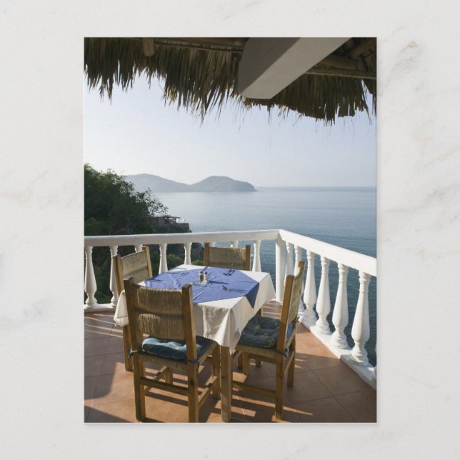 Cartão Postal México, Guerrero, Zihuatanejo. Mesa de café por ci (Frente)