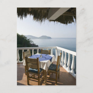 Cartão Postal México, Guerrero, Zihuatanejo. Mesa de café sobre