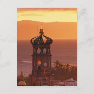 Cartão Postal México, Jalisco, Puerto Vallarta. Torre de igreja
