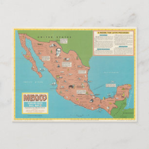 Cartão Postal México - Mapa do Muro em Foco