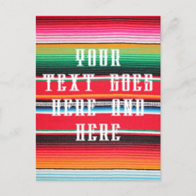 Cartão Postal méxico mexicano poncho serape (Frente)