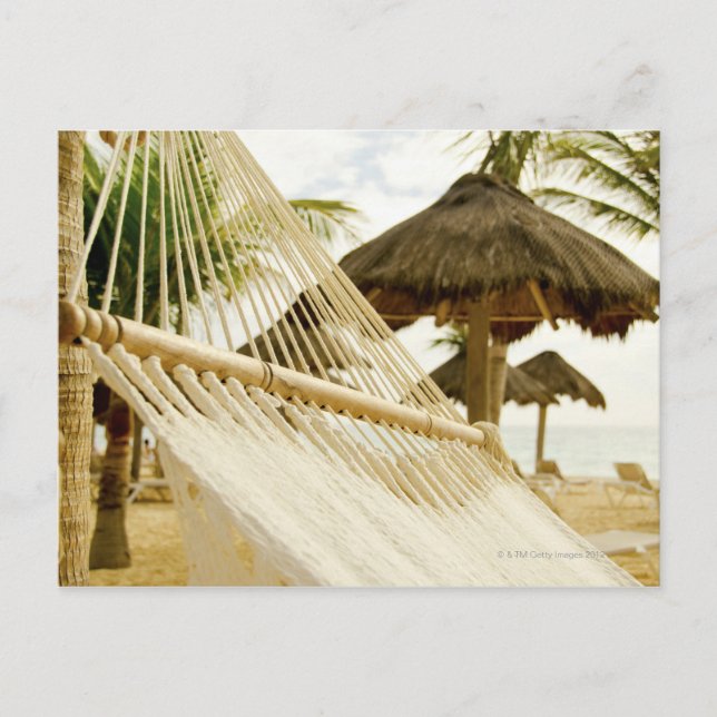Cartão Postal México, Playa Del Carmen, hammock na praia (Frente)