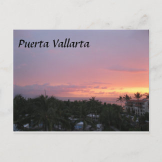 Cartão Postal México Puerta Vallarta pôr do sol férias