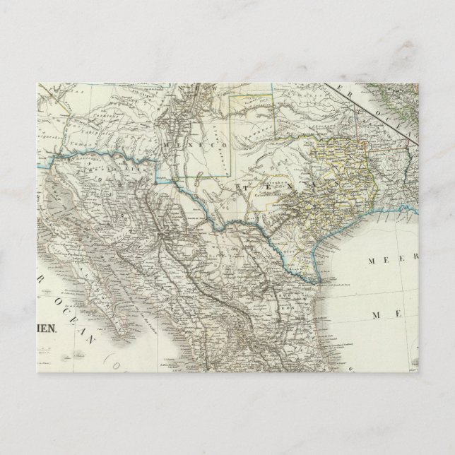 Cartão Postal México, Texas, Califórnia, América Latina (Frente)