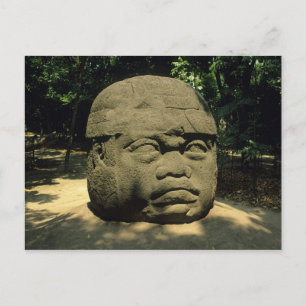 Cartão Postal México, Villahermosa, cabeça Olmec gigante, La Ven