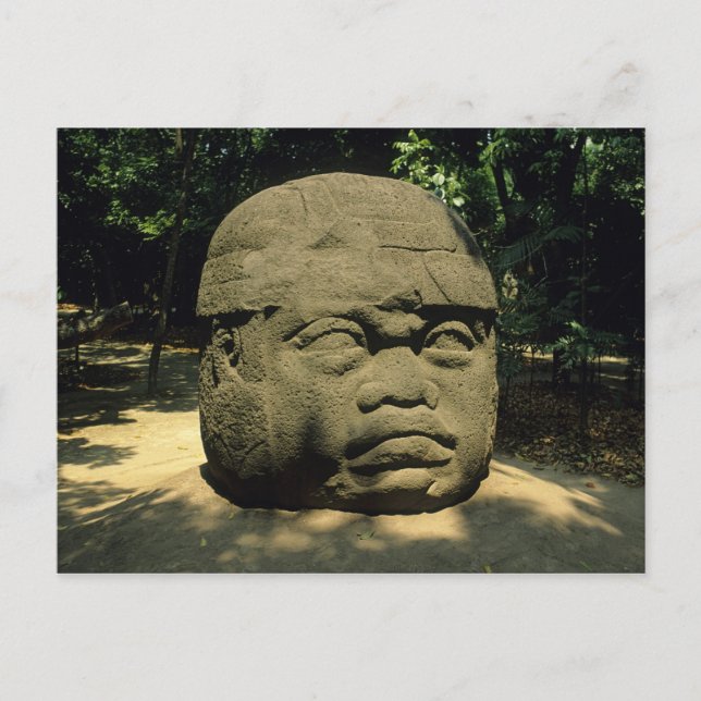 Cartão Postal México, Villahermosa, cabeça Olmec gigante, La Ven (Frente)