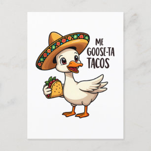 Cartão Postal Mi Ganso ta tacos Camiseta engraçada de amantes de