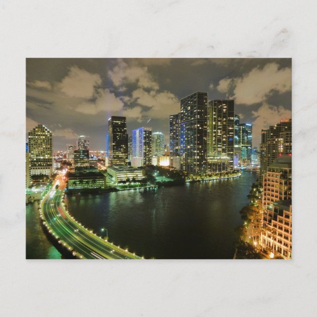 Cartão Postal Miami à Noite (Frente)