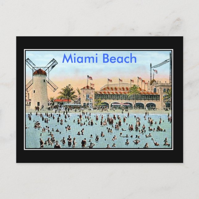 Cartão Postal Miami Beach Antiga (Frente)