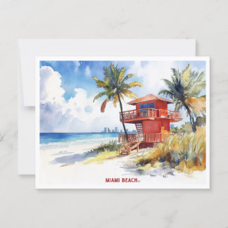 Cartão Postal Miami Beach, Flórida, cartão-postal de pintura aqu