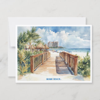 Cartão Postal Miami Beach, Flórida, cartão-postal de pintura aqu