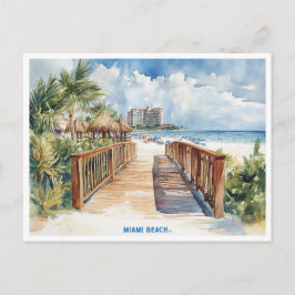 Cartão Postal Miami Beach, Flórida, cartão-postal de pintura aqu