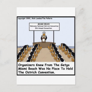 Cartão Postal Miami Beach Ostrich Convention Presentes e Camiset
