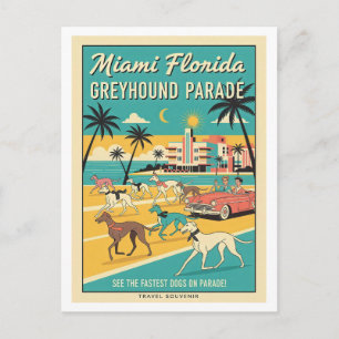 Cartão Postal Miami, Flórida – Greyhound Parade