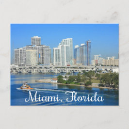 Cartão Postal Miami Florida Skyline e Harbour - EUA