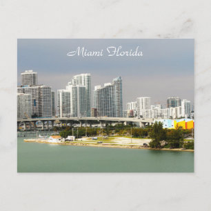 Cartão Postal Miami Flórida, Skyline, prédios altos, Ponte