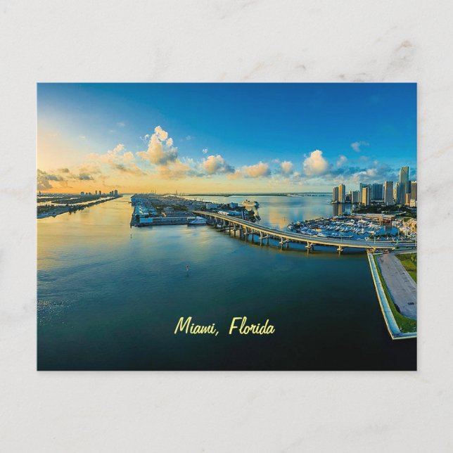 Cartão Postal Miami, Flórida, vista panorâmica (Frente)