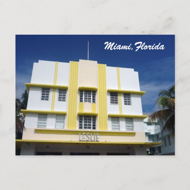 Cartão Postal miami leslie (Frente)