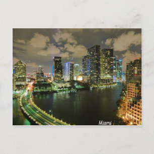 Cartão Postal Miami Night Skyline