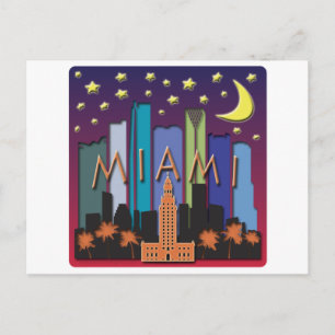 Cartão Postal Miami Skyline Mega Color