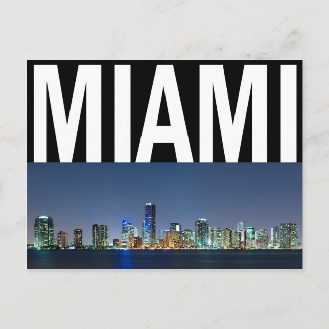 Cartão Postal Miami Skyline Panorama (Frente)