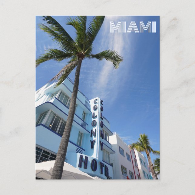 Cartão Postal Miami South Beach Art Deco Viagem (Frente)