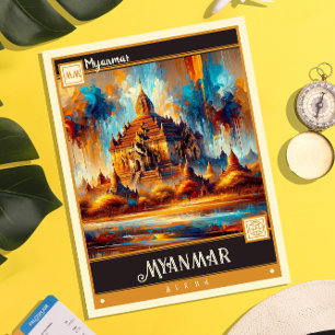 Cartão Postal Mianmar   Vintage Painting