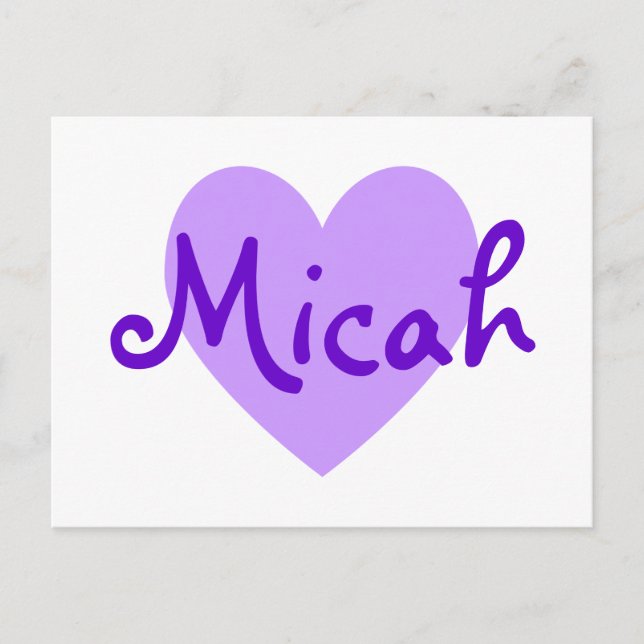 Cartão Postal Micah em roxo (Frente)