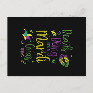 Cartão Postal Miçangas e Bling é um Carnaval Mardi Gras Thing