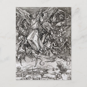 Cartão Postal Michael e o Dragão, de um latim