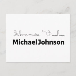 Cartão Postal Michael Johnson Name with Hieroglyphs Art