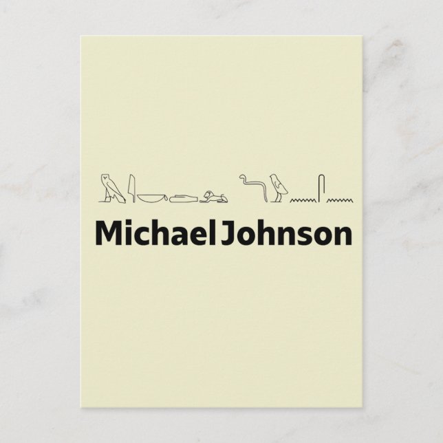 Cartão Postal Michael Johnson Translated into Hieroglyphs (Frente)
