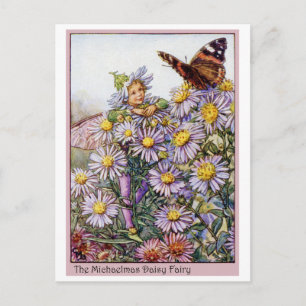 Cartão Postal Michaelmas Daisy Fairy