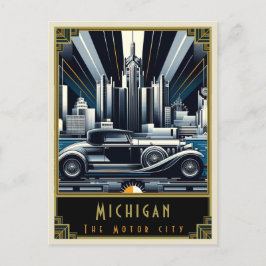 Cartão Postal Michigan | Art Deco