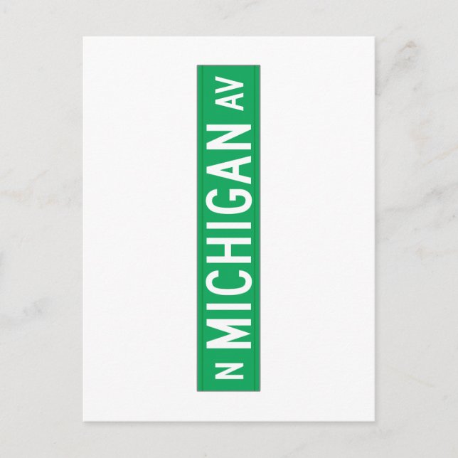 Cartão Postal Michigan Avenue, Chicago, IL Street Sign (Frente)