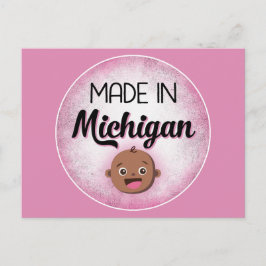 Cartão Postal Michigan Baby Funny Pink African American Black