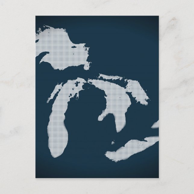 Cartão Postal Michigan e os grandes lagos (Frente)