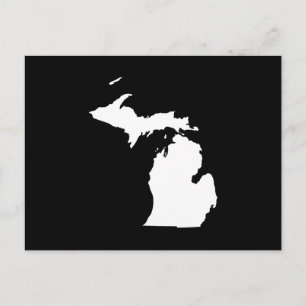 Cartão Postal Michigan em Branco e Negro