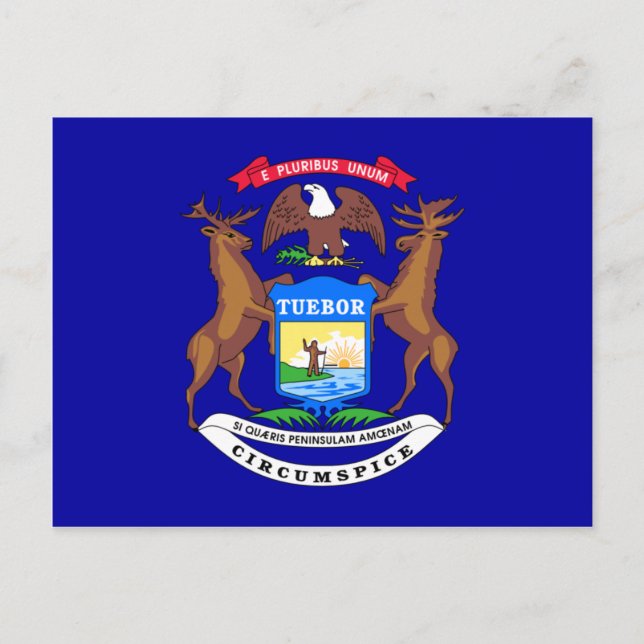 Cartão Postal Michigan Flag (Frente)