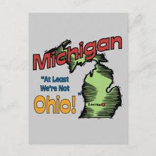Cartão Postal Michigan MI EUA Lema ~ Pelo Menos Não Somos Ohio