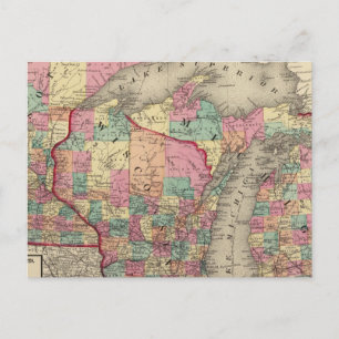 Cartão Postal Michigan, Minnesota e Wisconsin