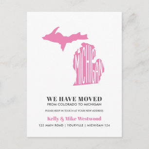 Cartão Postal MICHIGAN  Nós nos mudamos Novo endereço Novo Lar C