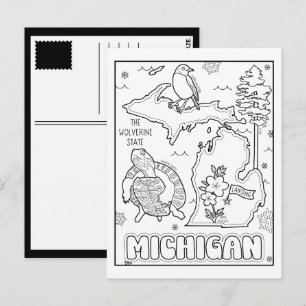 Cartão Postal michigan pinte-me colagem